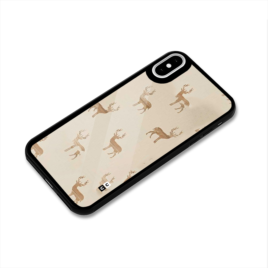 Deer Pattern Glass Back Case for iPhone X