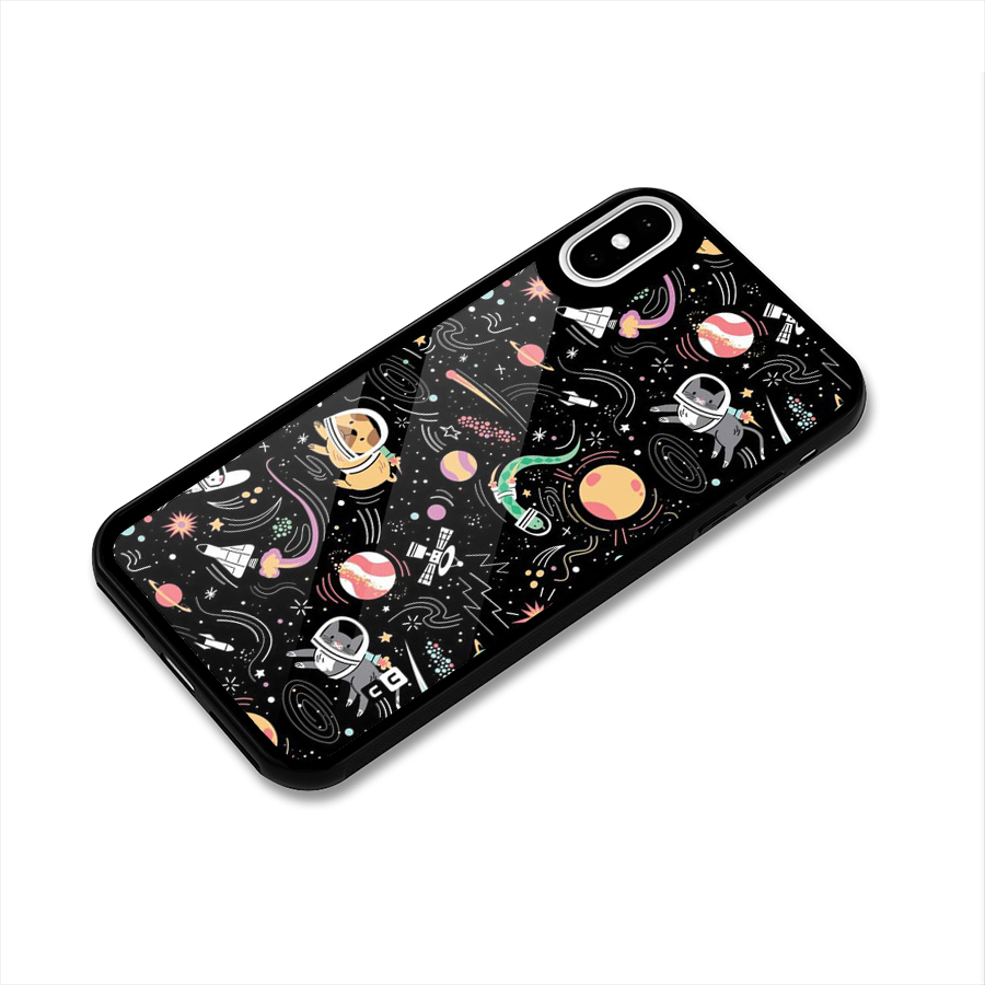 Dog Planetarium Glass Back Case for iPhone X