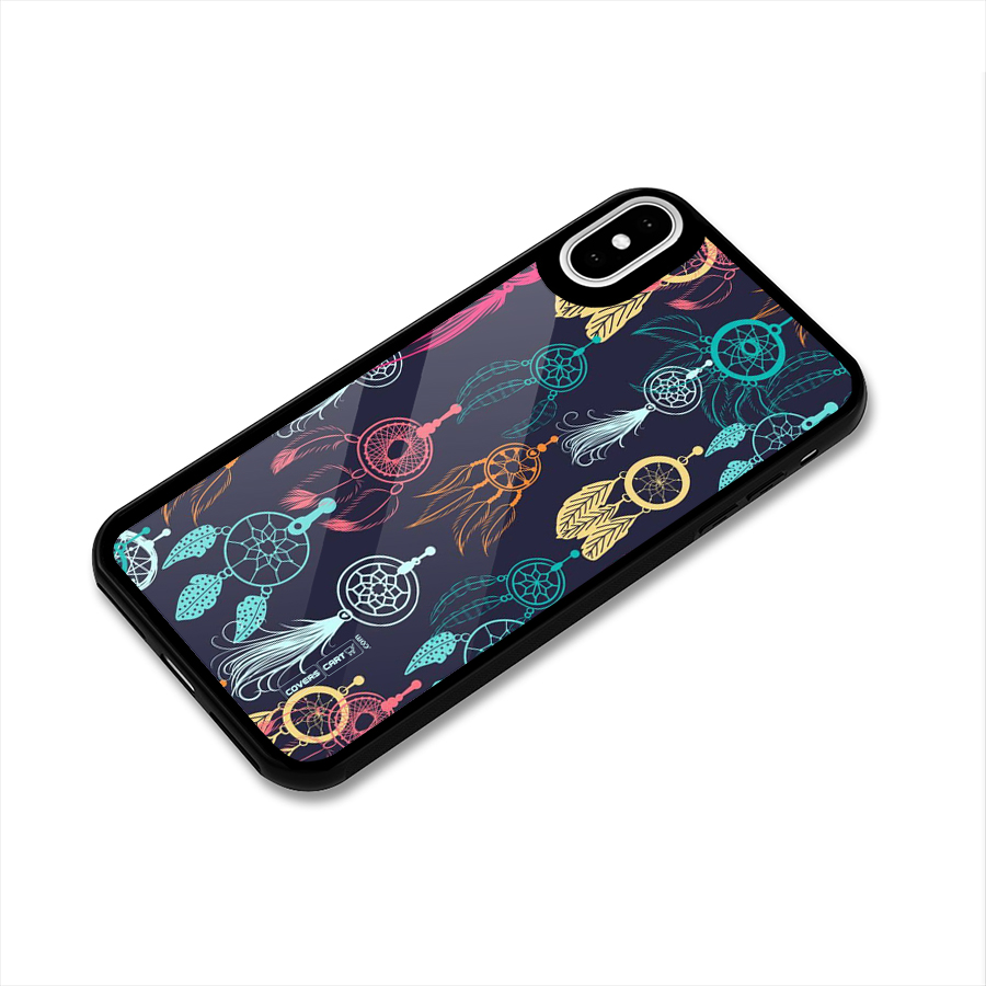 Dream Catcher Pattern Glass Back Case for iPhone X