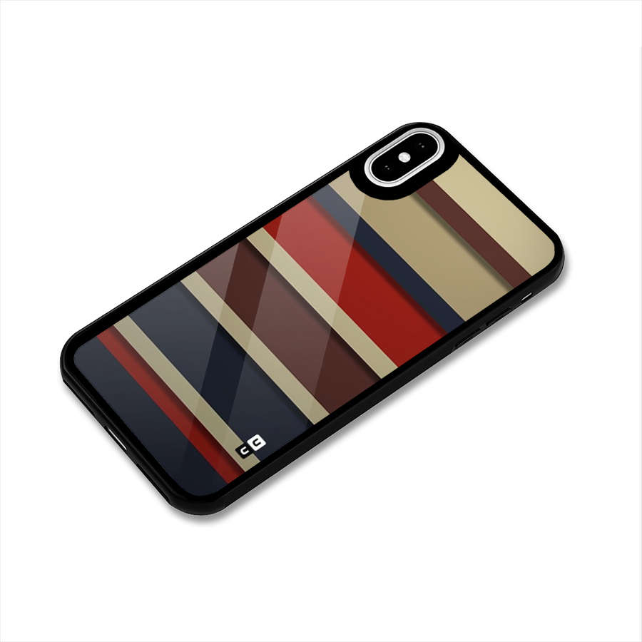 Elegant Stripes Pattern Glass Back Case for iPhone X