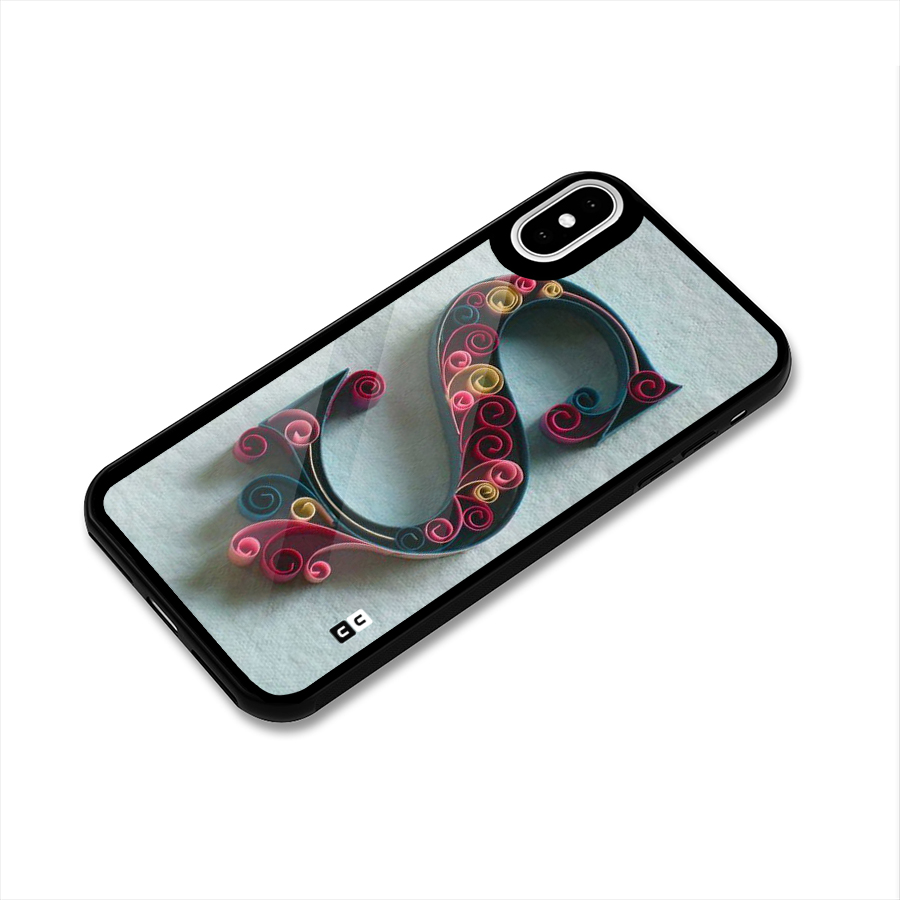 Floral Alphabet Glass Back Case for iPhone X