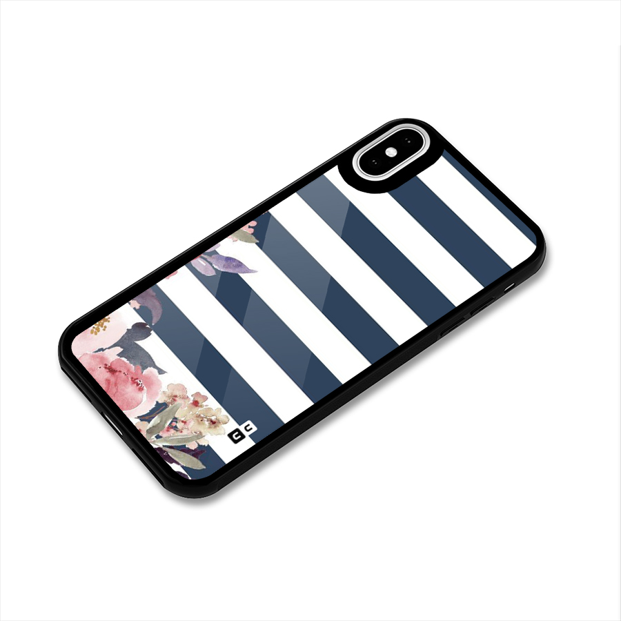 Floral Water Art Glass Back Case for iPhone X