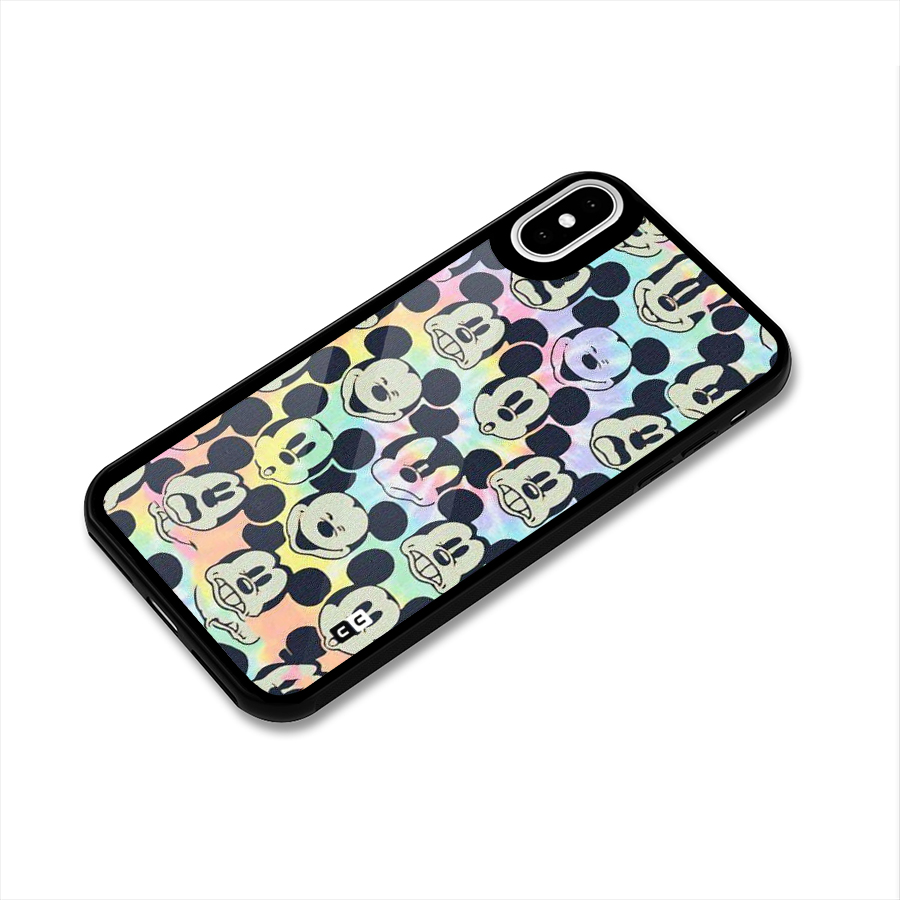 Fun Rainbow Faces Glass Back Case for iPhone X