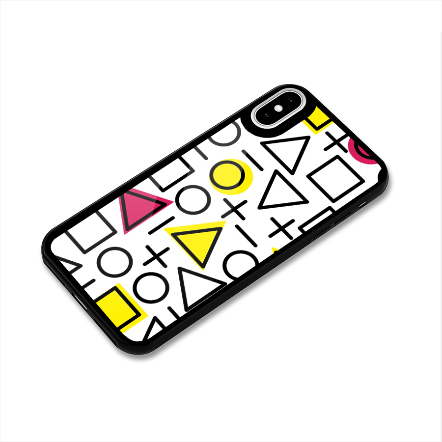 Geometry Pattern Glass Back Case for iPhone X