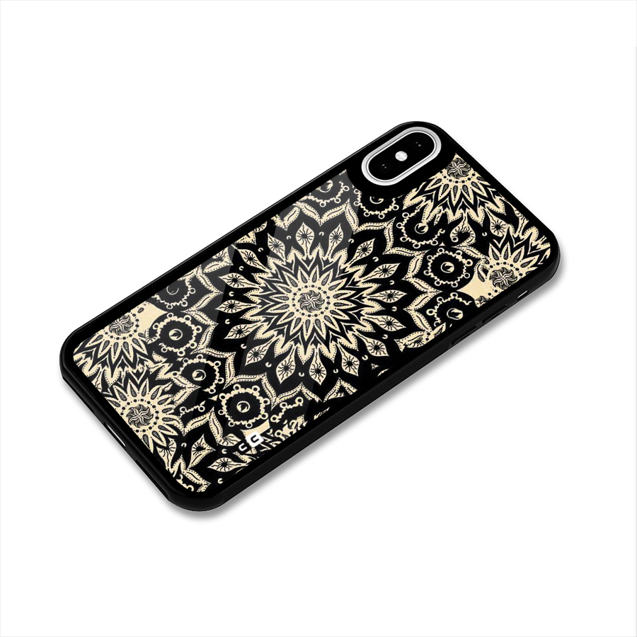 Golden Mandala Glass Back Case for iPhone X