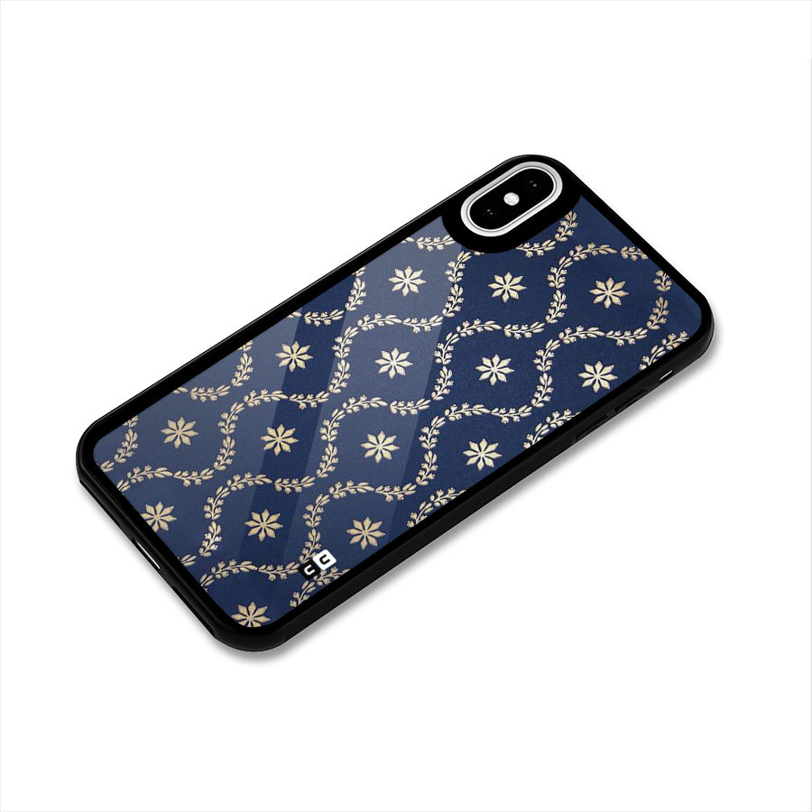 Gorgeous Gold Leaf Pattern Glass Back Case for iPhone X