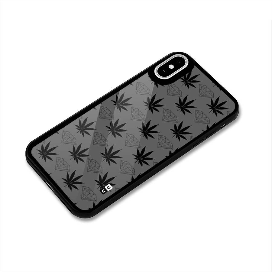Grass Diamond Glass Back Case for iPhone X