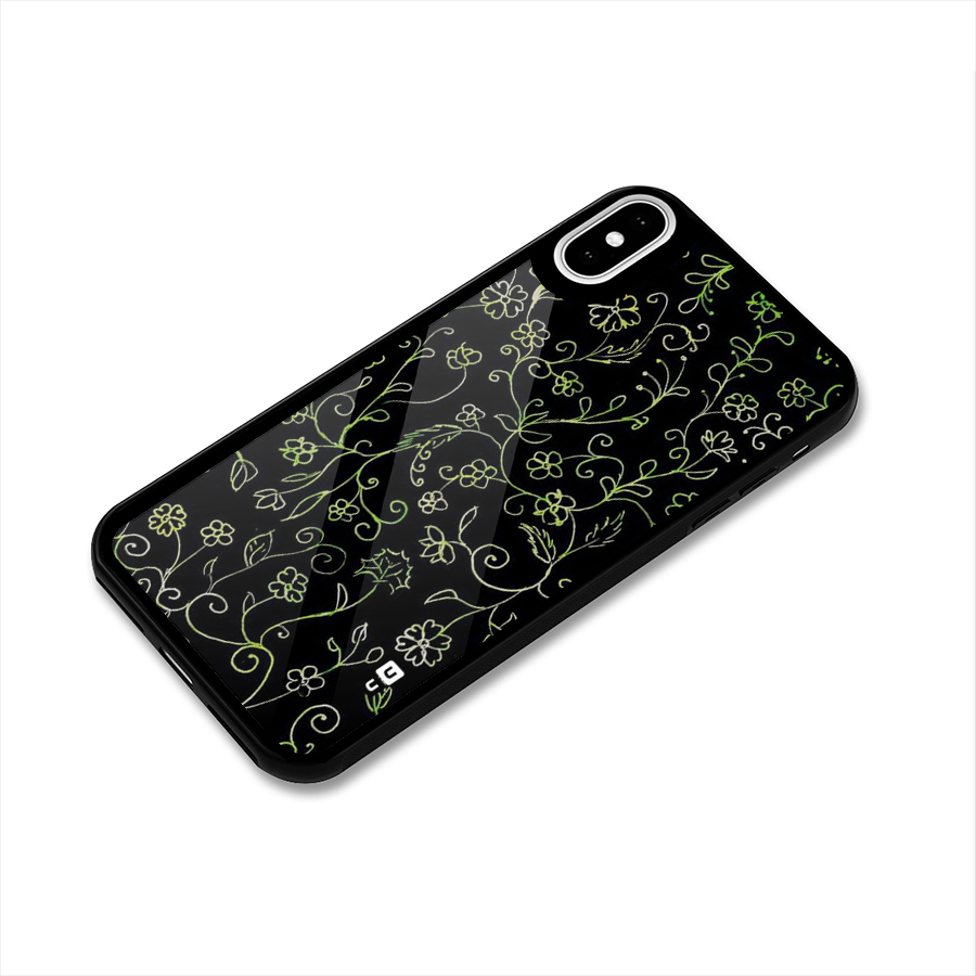 Green Leaves Glass Back Case for iPhone X