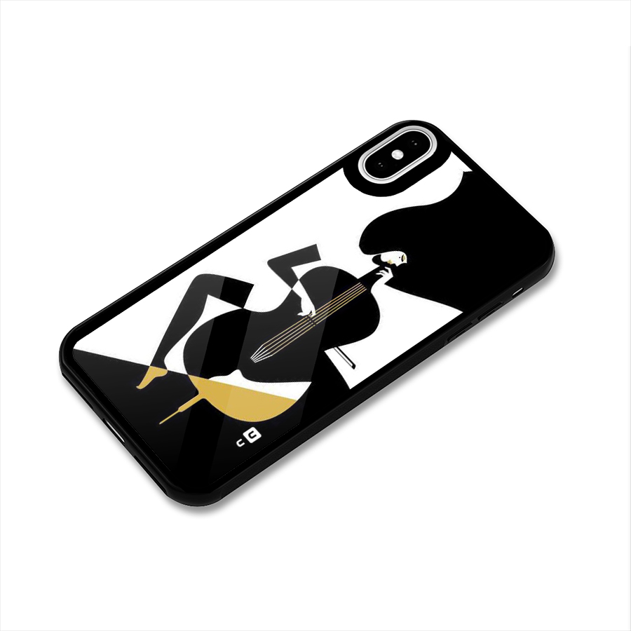 Guitar Women Glass Back Case for iPhone X