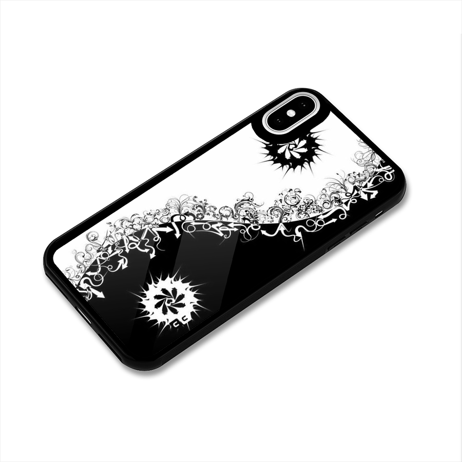 Half Peace Design Glass Back Case for iPhone X