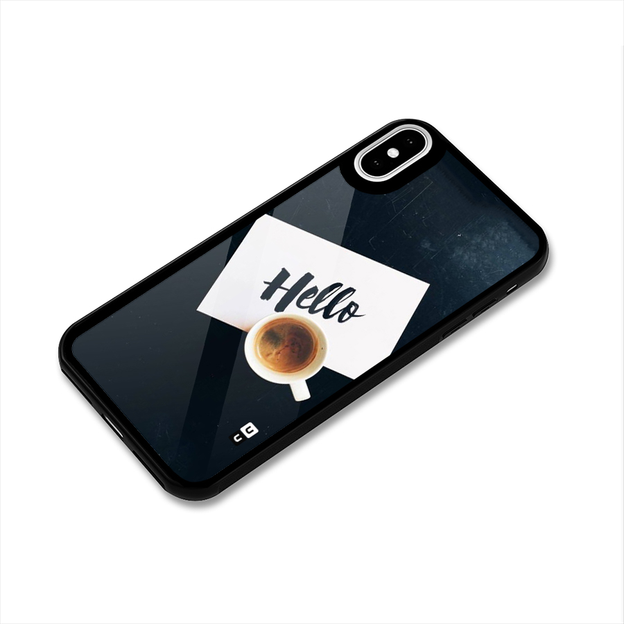 Hello Coffee Glass Back Case for iPhone X