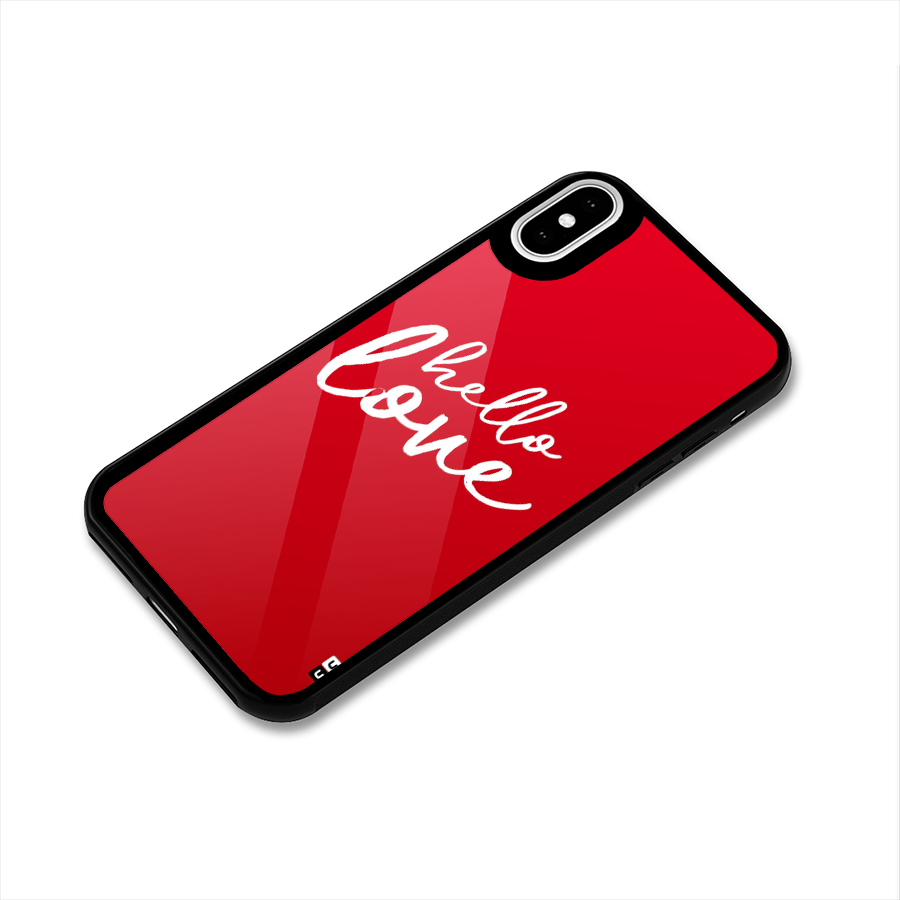 Hello Love Glass Back Case for iPhone X