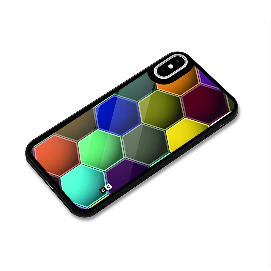 Hexagonal Palette Glass Back Case for iPhone X