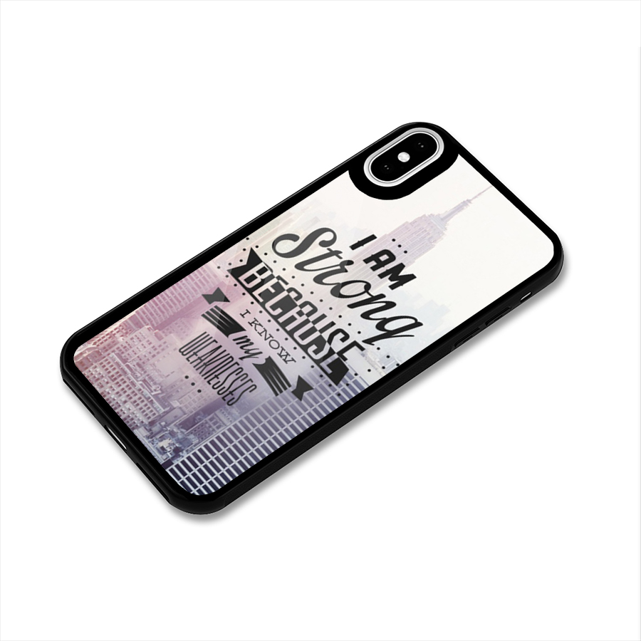I am Strong Glass Back Case for iPhone X