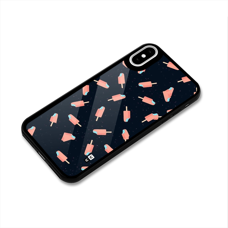 Icy Pattern Glass Back Case for iPhone X