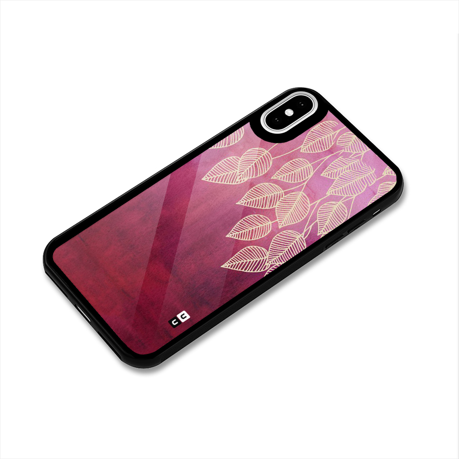 Leafy Outline Glass Back Case for iPhone X