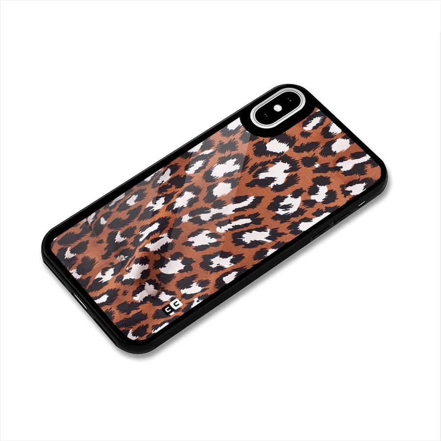 Leapord Design Glass Back Case for iPhone X