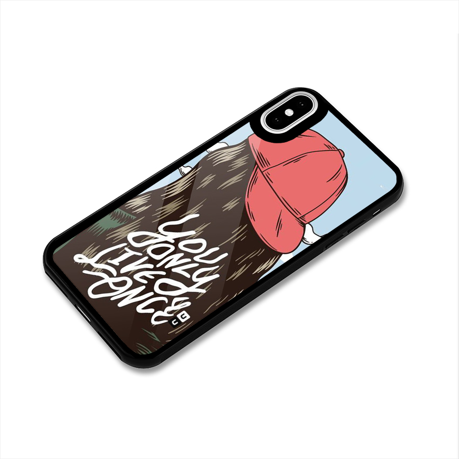 Live Once Glass Back Case for iPhone X