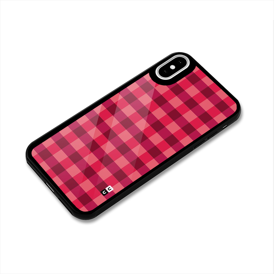 Love Checks Glass Back Case for iPhone X