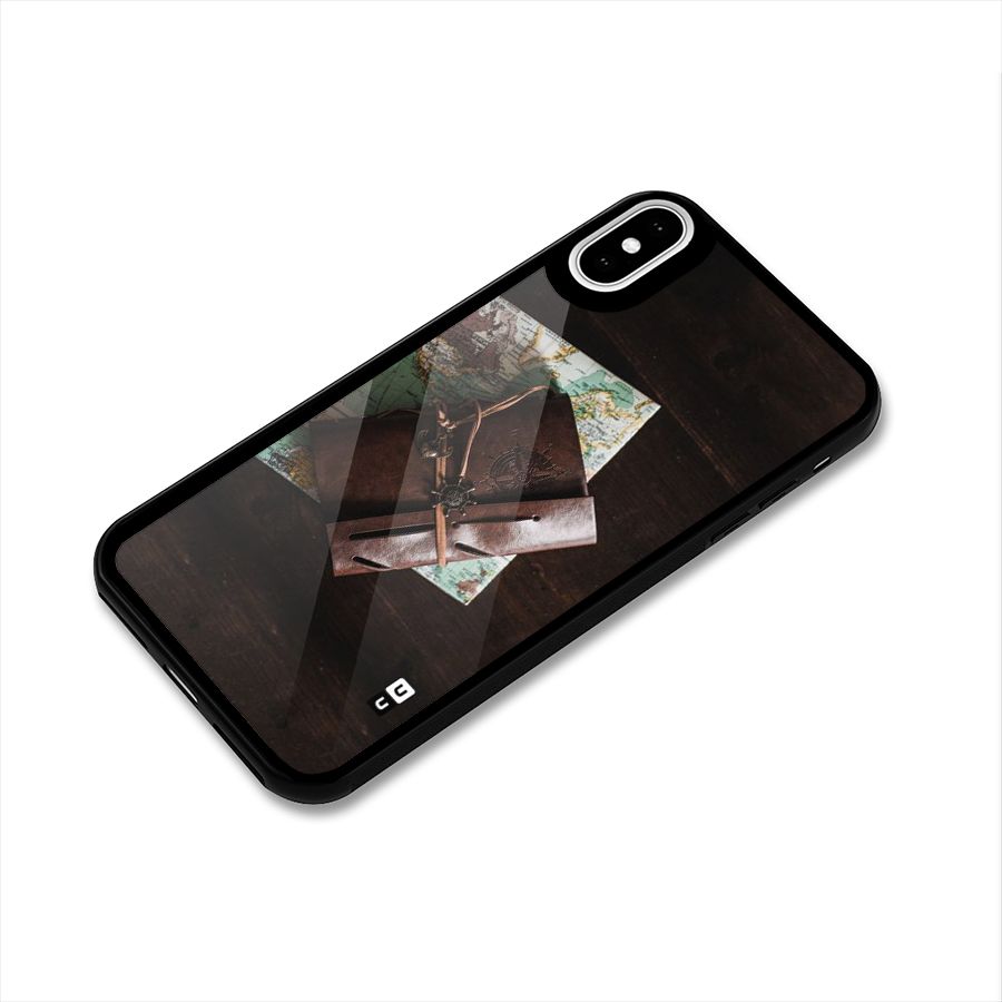 Map Journal Glass Back Case for iPhone X