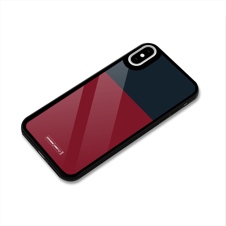 Maroon and Navy Blue Glass Back Case for iPhone X
