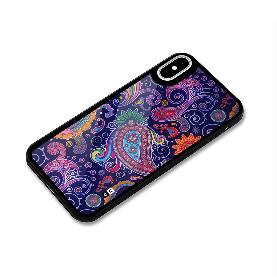 Mehendi Pattern Glass Back Case for iPhone X