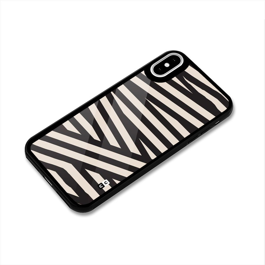 Monochrome Lines Glass Back Case for iPhone X