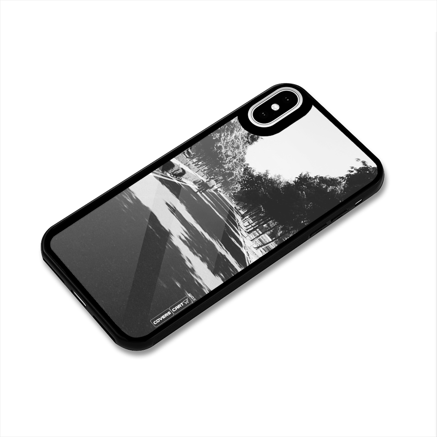 Monochrome Path Glass Back Case for iPhone X