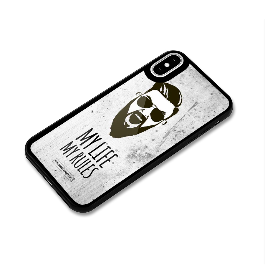 My Life My Rules Glass Back Case for iPhone X