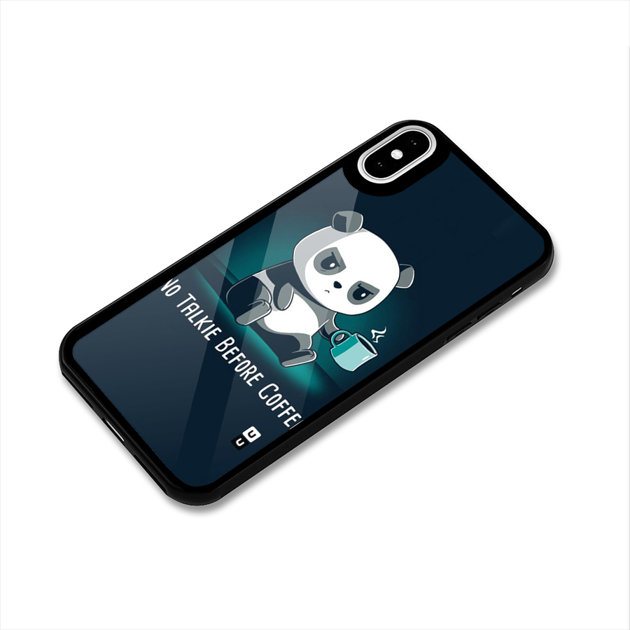 No Talkie Before Coffee Glass Back Case for iPhone X