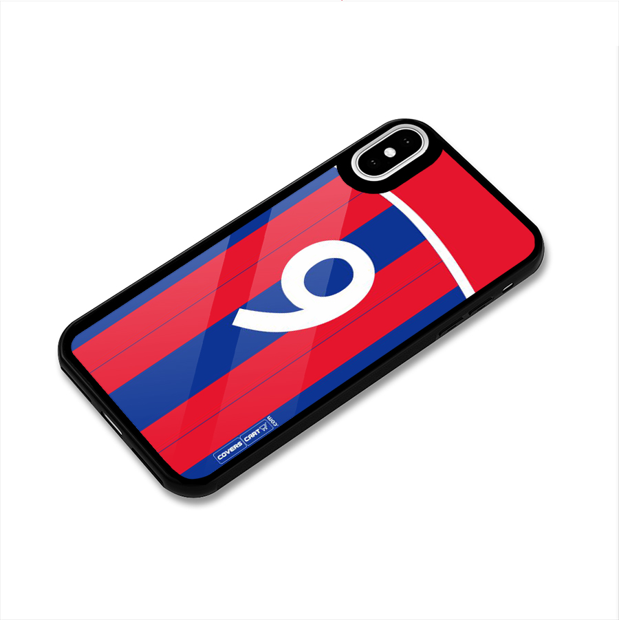 Number 9 Jersey Glass Back Case for iPhone X