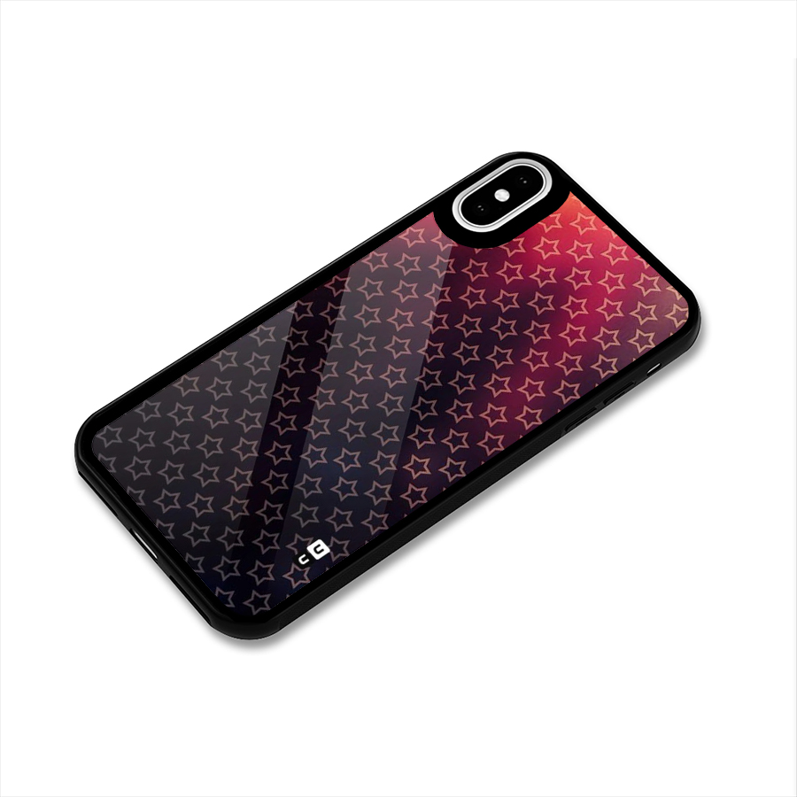 Ombre Stars Glass Back Case for iPhone X