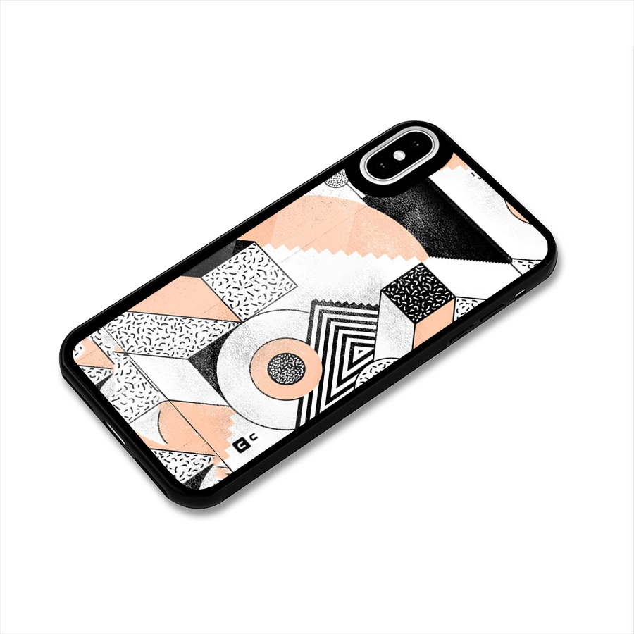Orange Zig Zag Glass Back Case for iPhone X
