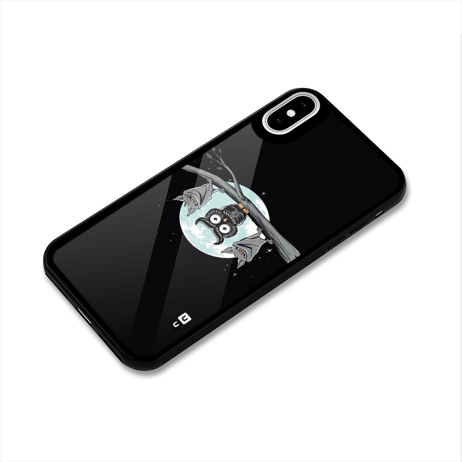 Owl Hanging Glass Back Case for iPhone X