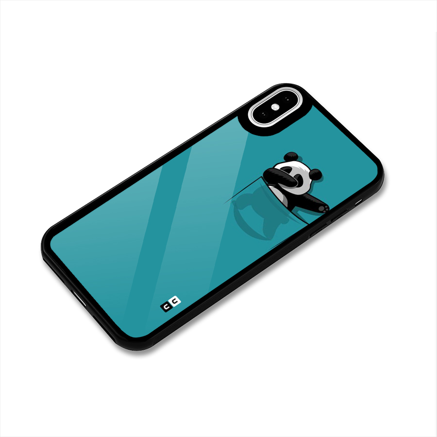 Panda Dabbing Away Glass Back Case for iPhone X
