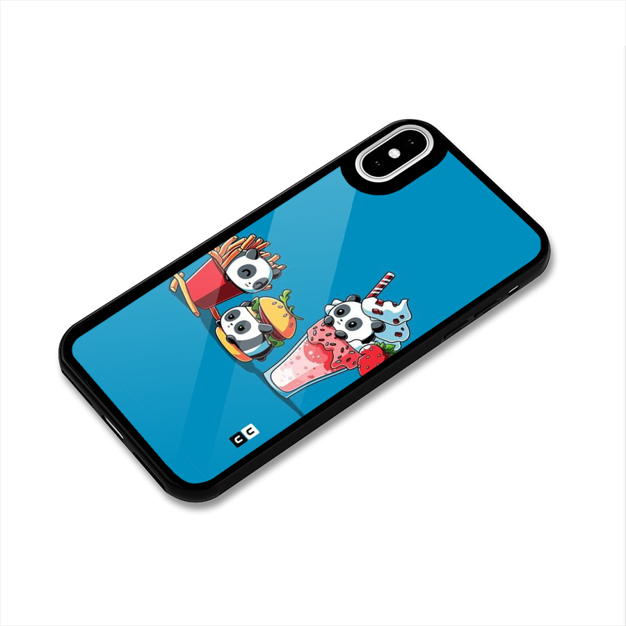 Panda Lazy Glass Back Case for iPhone X