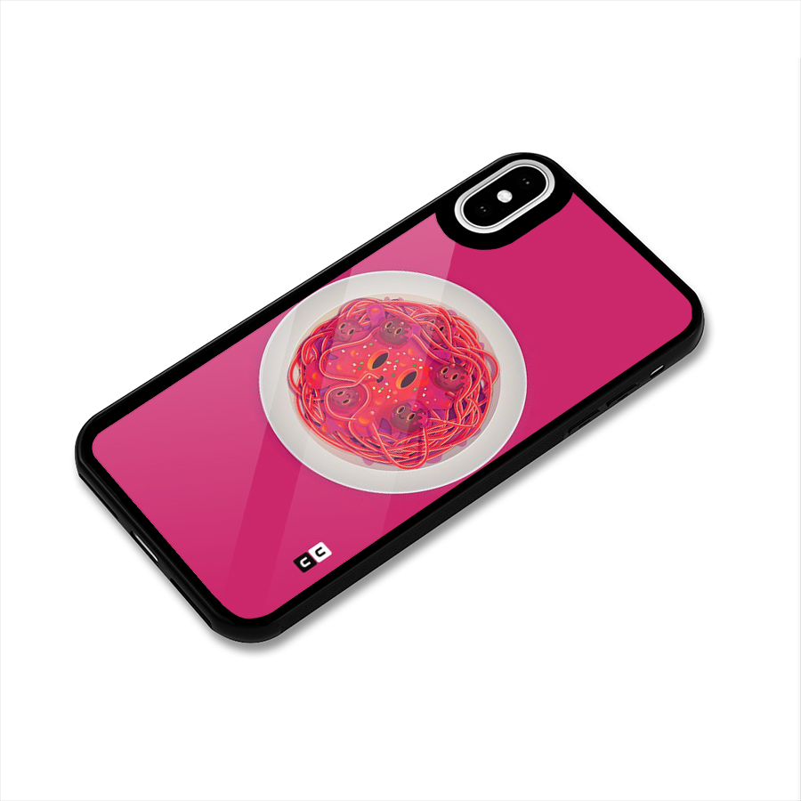 Pasta Cute Glass Back Case for iPhone X