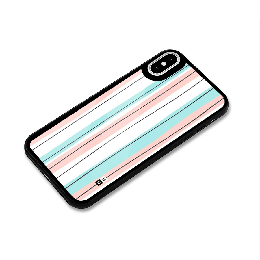 Pastel Tri Stripes Glass Back Case for iPhone X