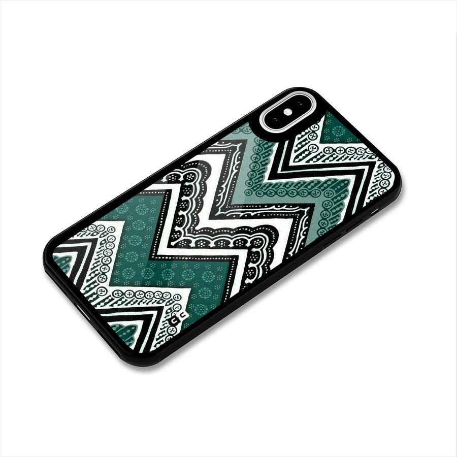 Patterned Chevron Glass Back Case for iPhone X