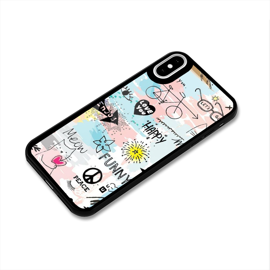 Peace And Funny Glass Back Case for iPhone X