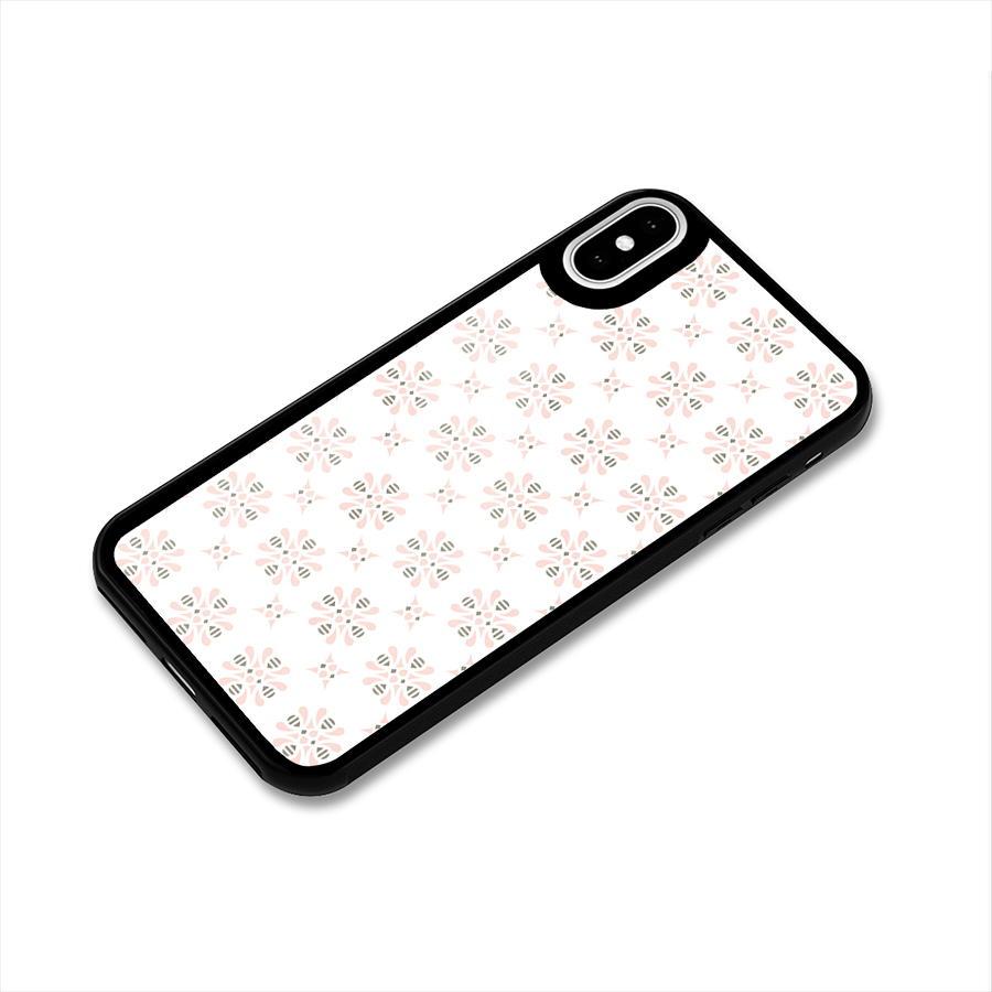 Pink Floral Pattern Glass Back Case for iPhone X