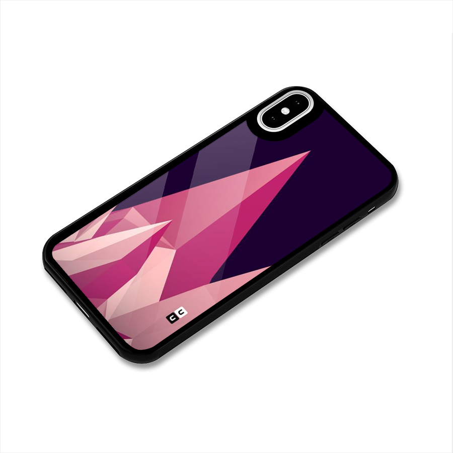 Pink Sharp Glass Back Case for iPhone X