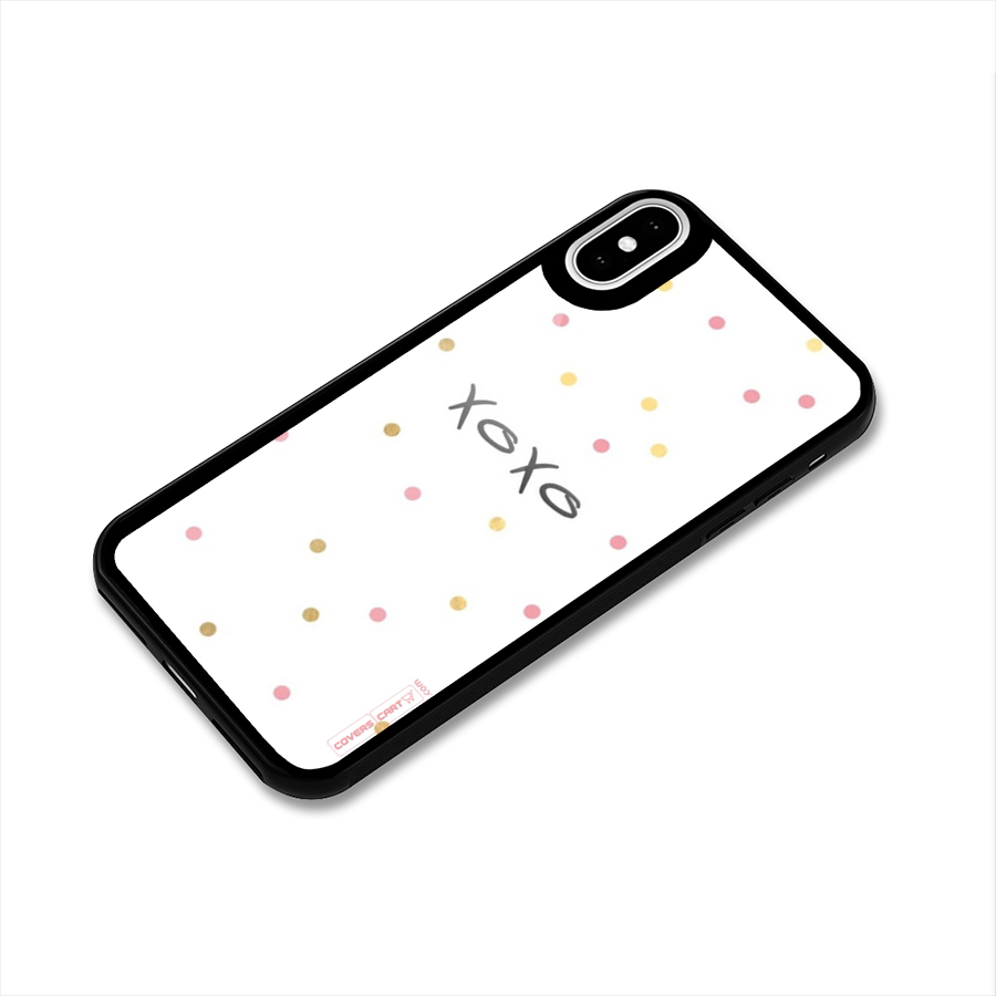 Polka Hugs Glass Back Case for iPhone X