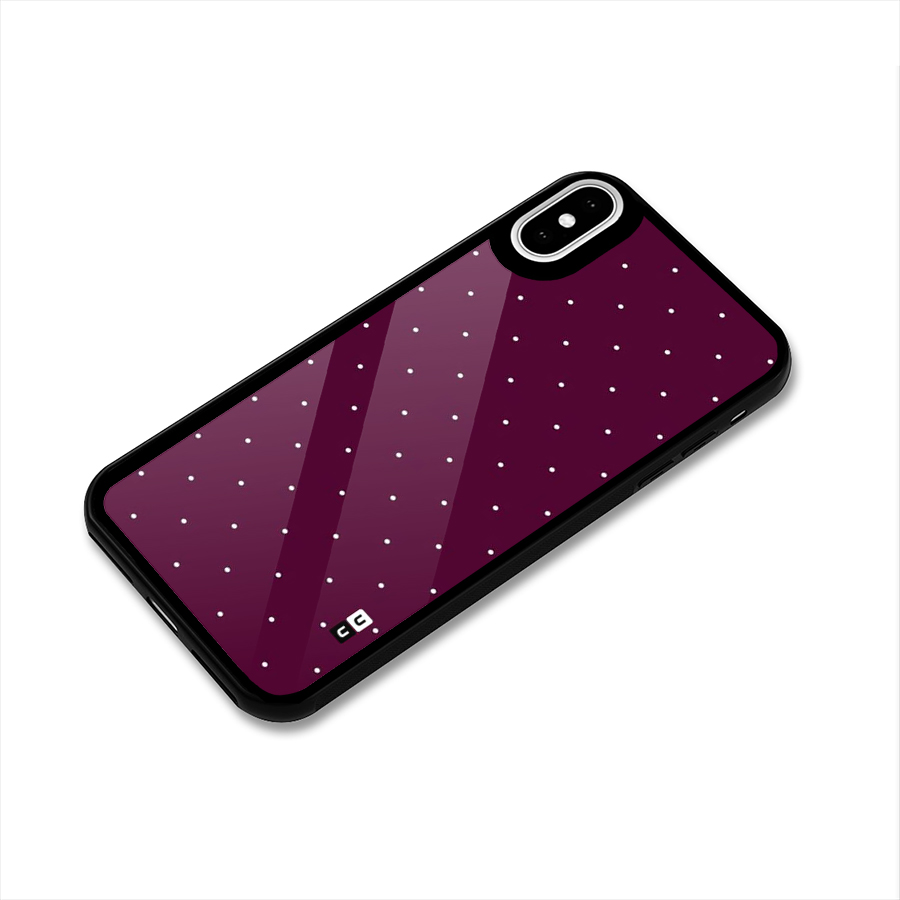 Purple Polka Glass Back Case for iPhone X