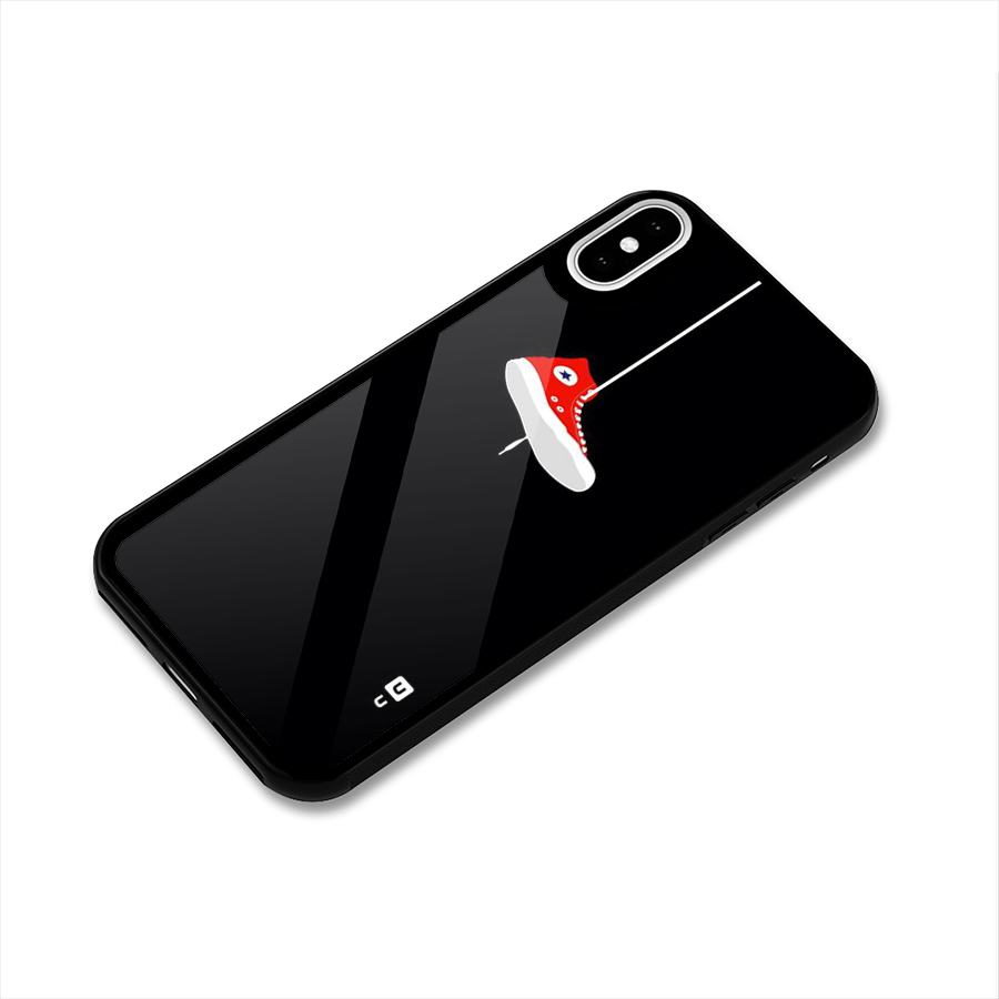 Red Shoe Hanging Glass Back Case for iPhone X