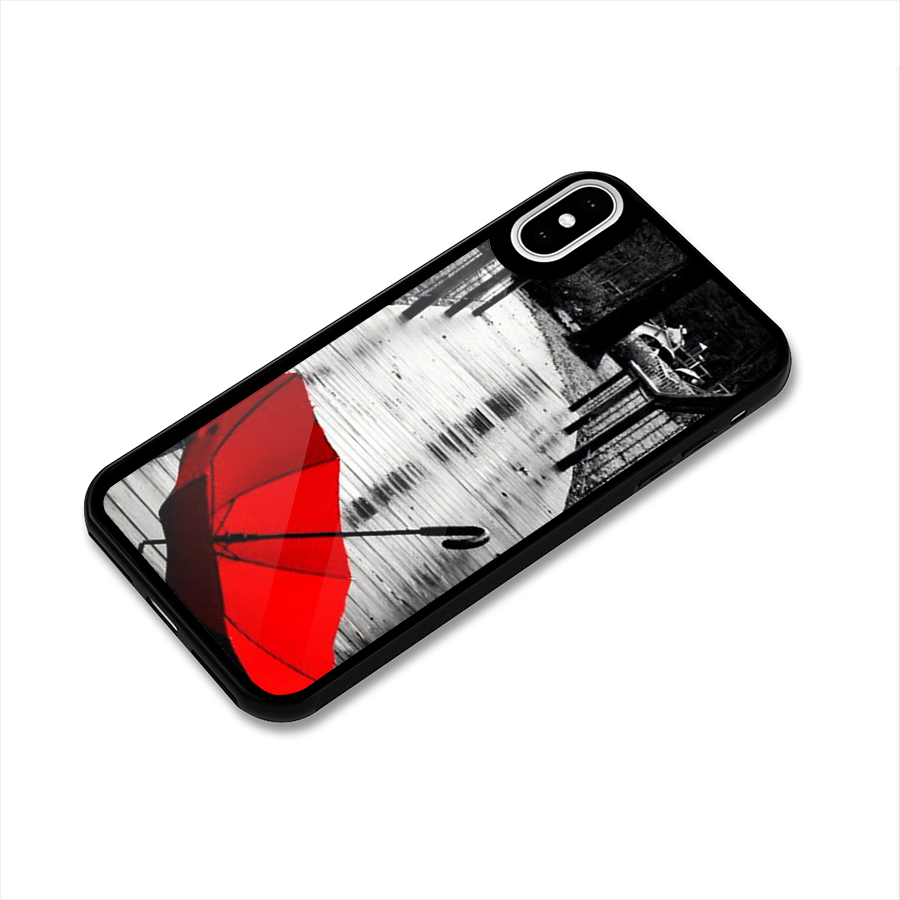 Red Umbrella Glass Back Case for iPhone X