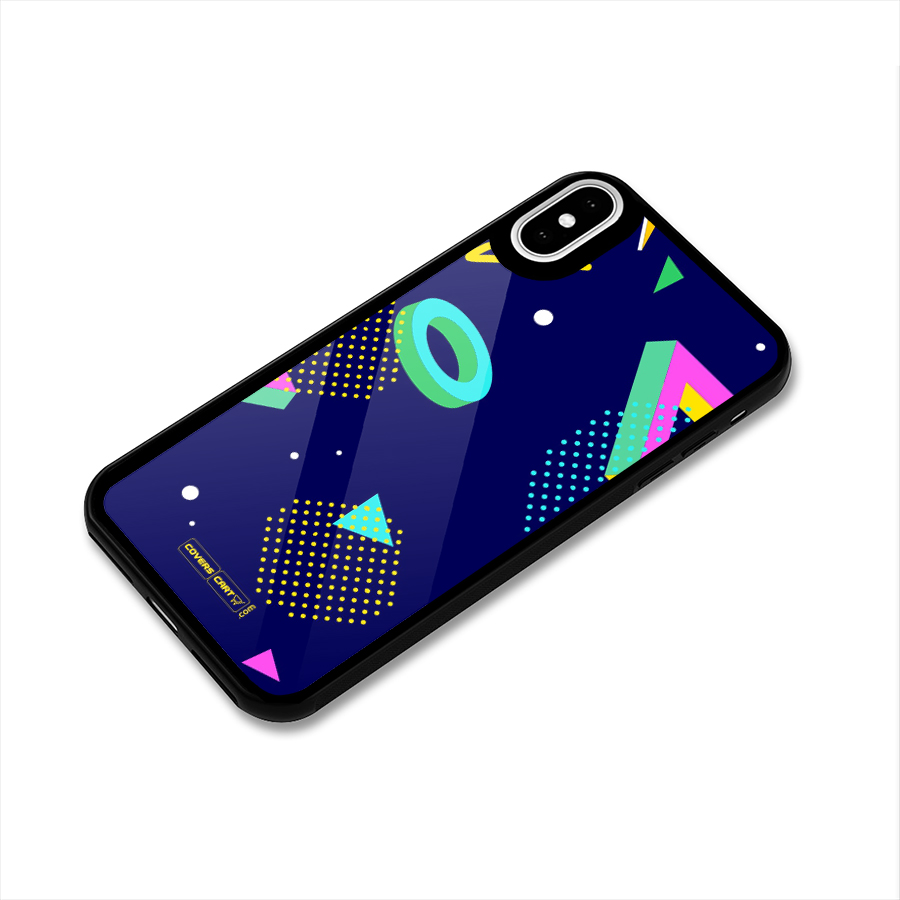 Retro Abstract Glass Back Case for iPhone X
