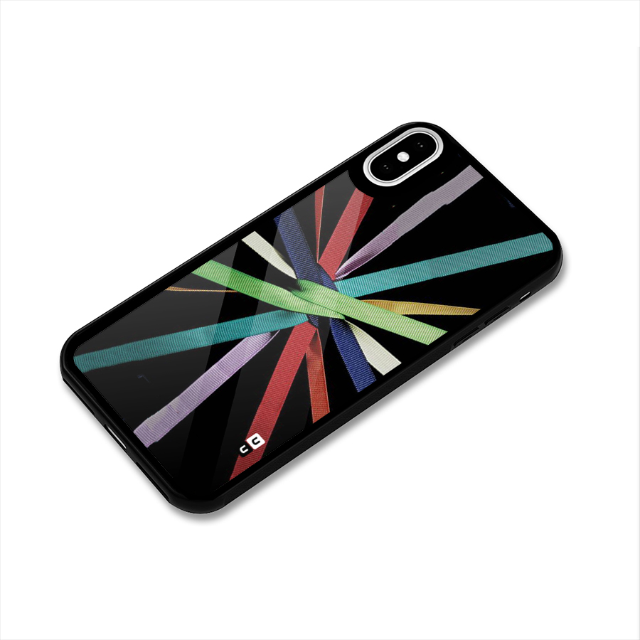 Ribbon Design Glass Back Case for iPhone X