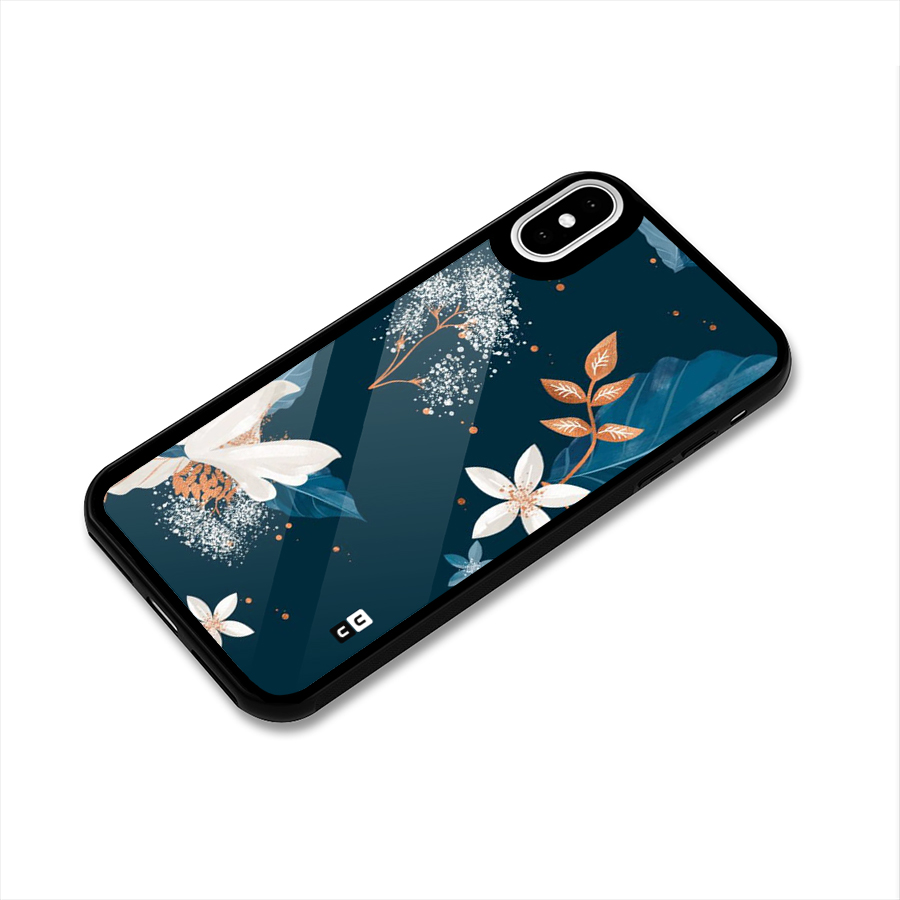 Royal Floral Glass Back Case for iPhone X