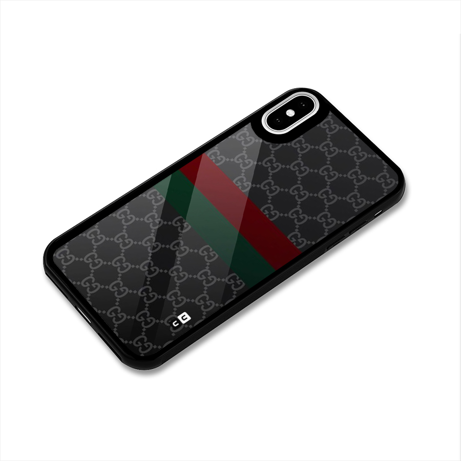 Royal Stripes Design Glass Back Case for iPhone X